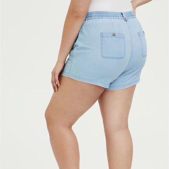🆕Torrid Drawstring Short Short - Chambray Blue 16 - Picture 2 of 4